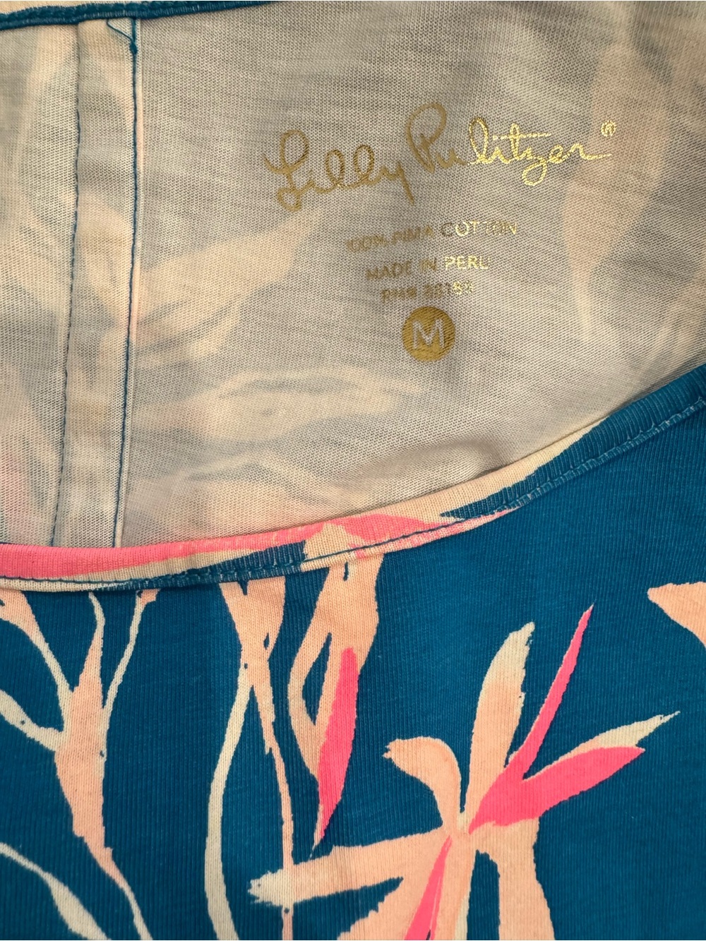 Lilly Pulitzer Sz M Marah Dress Tidal Wave It’s Prime Time Teal & Pink Tropical - Picture 8 of 11